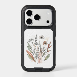 Hand-Drawn Wildflowers & Leaves Phone Case
