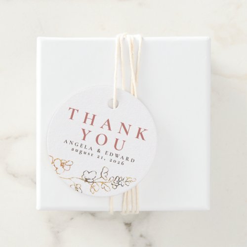 Hand_drawn Wildflowers Minimalist Thank You Favor  Favor Tags