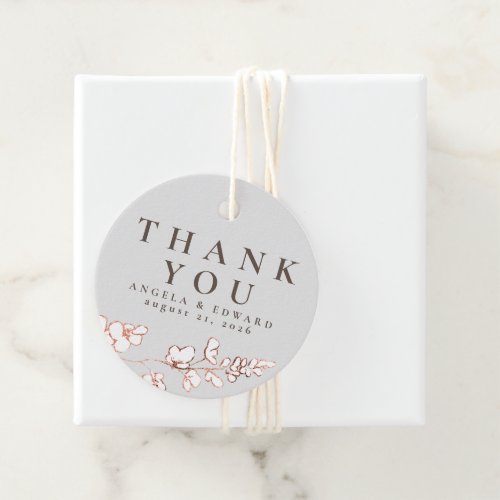 Hand_drawn Wildflowers Minimalist Thank You Favor Tags