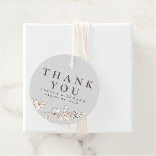 Hand-drawn Wildflowers Minimalist Thank You Favor Tags