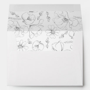 Hand-drawn Wildflowers Pattern Botanical Elegant Envelope
