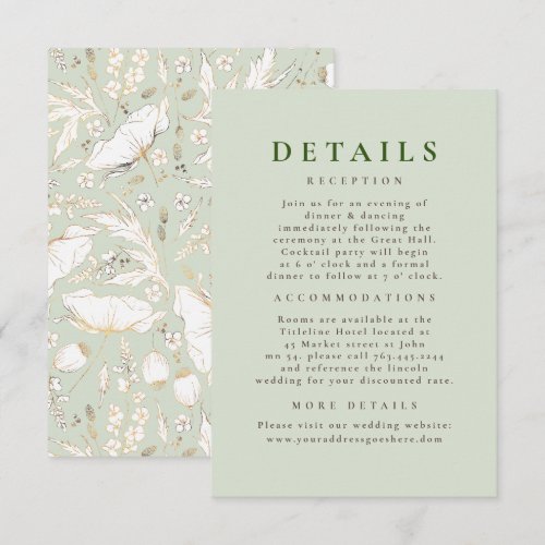Hand-drawn Wildflowers Pattern Wedding Details