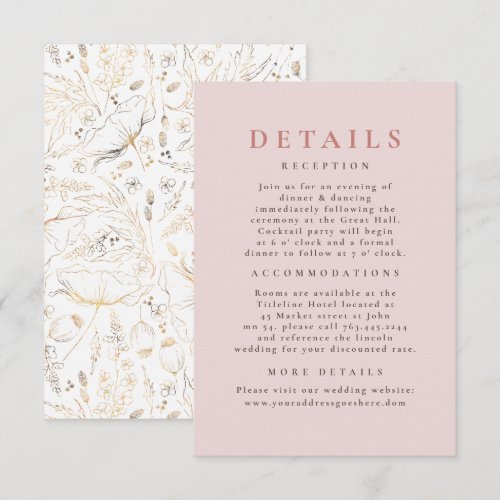 Hand-drawn Wildflowers Pattern Wedding Details