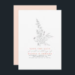 Hand-drawn Wildflowers Peach Color Save the Date<br><div class="desc">Hand-drawn pencil wildflowers light peach save the date cards</div>