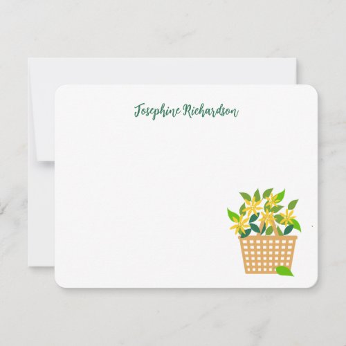 Hand_Drawn Wildflowers Personalized Spring Floral Note Card