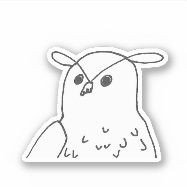 Hand-drawn Wildlife Nature Bird Eagle Owl Sticker (Front)