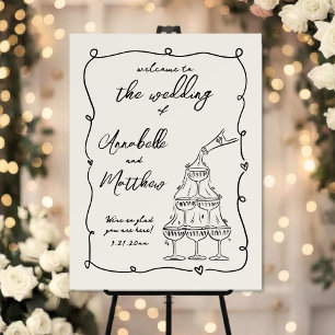 Hand Drawn Wintage Wedding Welcome Sign