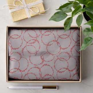 Hand Drawn Winter Berries Wreath Muted Mauve Tissue Paper