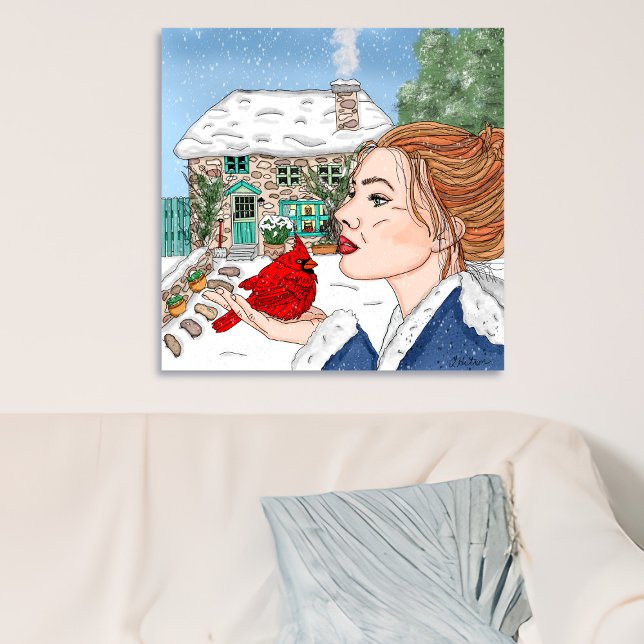 Hand drawn Winter Day Canvas Print (Creator Uploaded)