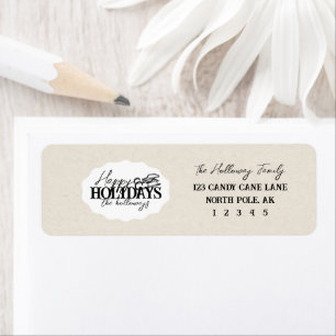 Hand Drawn Winter Sled with Elegant Script Oval Label