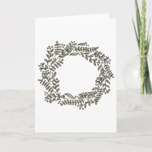 Hand Drawn Winter Wreath Card
