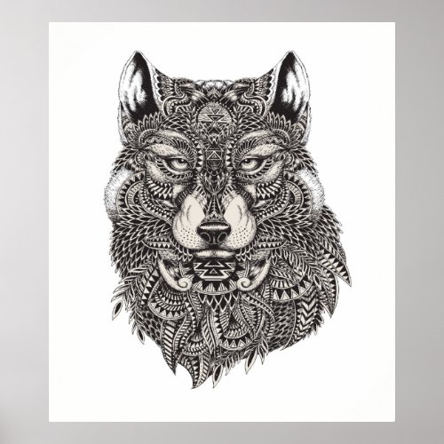Hand Drawn Wolf Poster