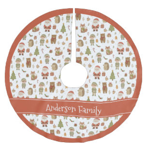 Hand Drawn Woodland Animals - Christmas Tree Skirt