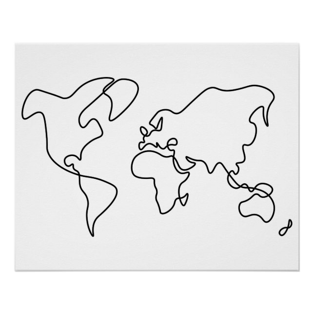 Hand-drawn World Map Poster (Front)