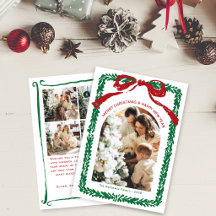 Hand Drawn Wreath Christmas Photo Collage