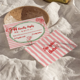 Hand Drawn Written Painted Quirky Frame Wedding RSVP Card