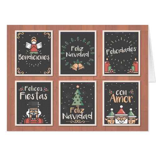 HAND DRAWN XMAS CARD SET IN DIFFERENT LANGUAGES