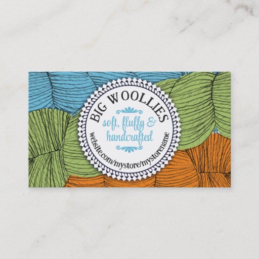 Customizable hand drawn yarn knitting crochet business cards