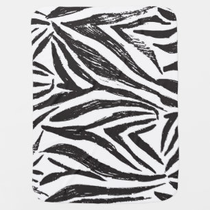 Hand Drawn Zebra: Vintage Print. Baby Blanket