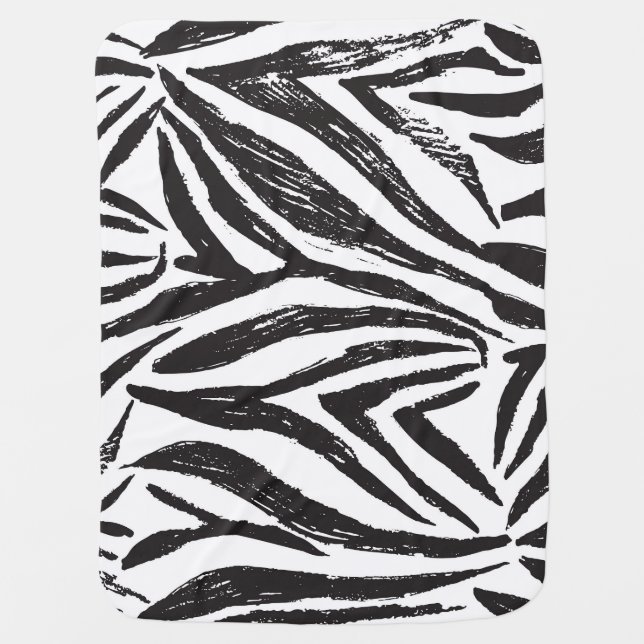 Hand Drawn Zebra: Vintage Print. Baby Blanket (Front)
