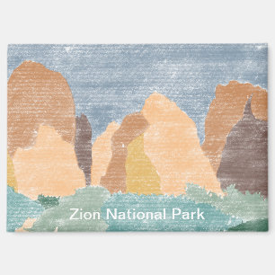 Hand Drawn Zion National Park Magnet