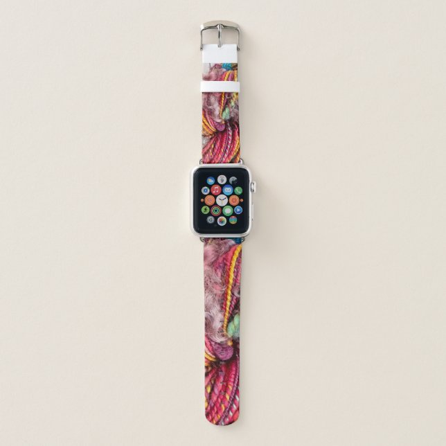 Hand Dyed and Handspun Yarn  Apple Watch Band (Front)