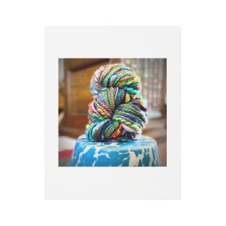 Hand Dyed and Handspun Yarn Metal Print