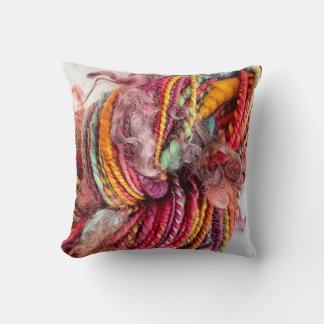 Hand Dyed and Handspun Yarn Throw Pillow