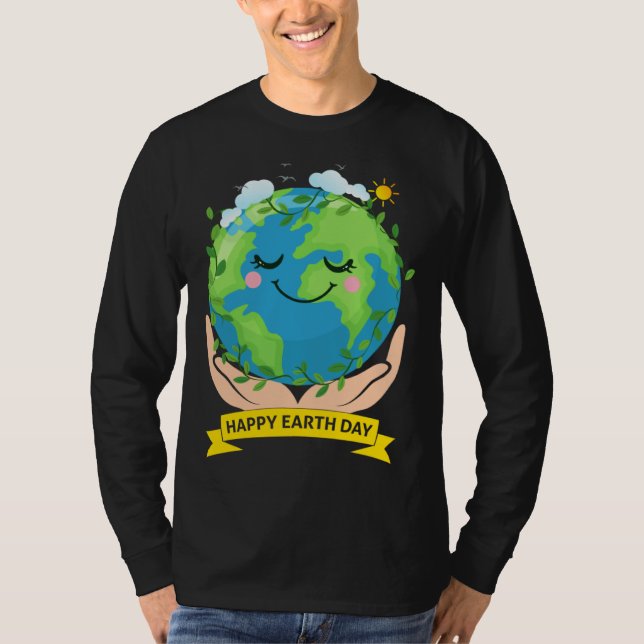 Hand Earth Global Warming Climate Change Awareness T-Shirt (Front)