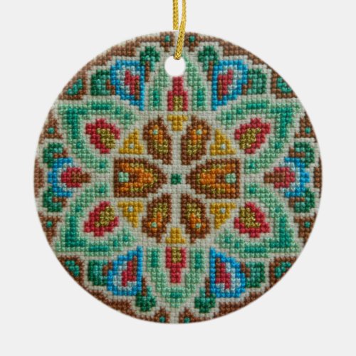 Hand embroidered Christmas ornament