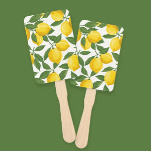  Hand Fan with Lemon Print - Fresh & Vibrant Desig