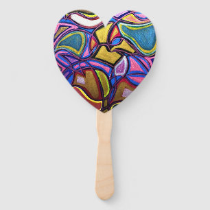 Hand Fan with Metallic Image