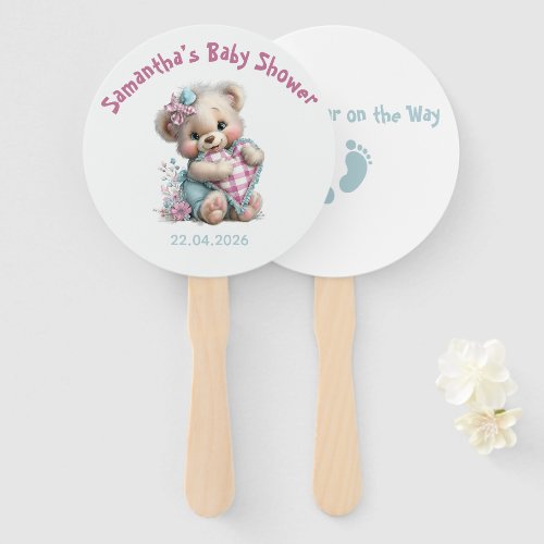 Hand Fans Teddy Bear Baby Shower