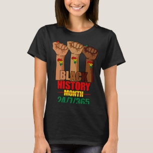 Hand Fist Black History Month 247365 African Ameri T-Shirt
