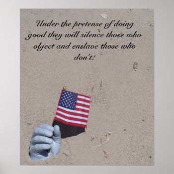 Hand Flag In Sand Ts  Under The Pretense Of Doi... Poster by abadu44 at Zazzle