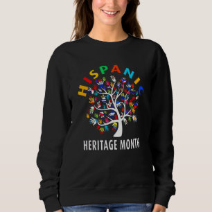 Hand Flags Tree Roots Latina Hispanic Heritage Mon Sweatshirt