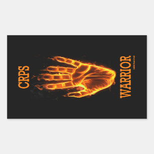 Hand/Flames...CRPS Rectangular Sticker