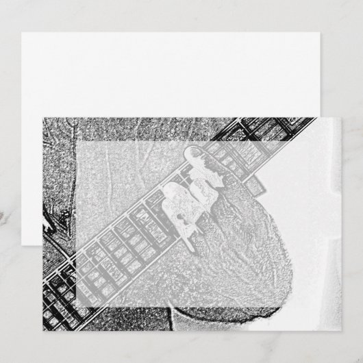 Hand fretting guitar bw sketch (Front/Back)