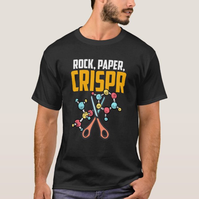 Hand Game Rock Paper Scissors Crispr Gene Editing  T-Shirt (Front)