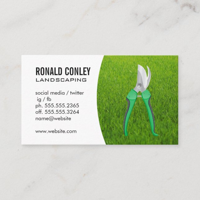 Hand Gardening Shears Business Card (Front)