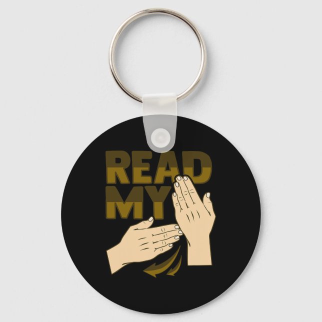 Hand Gesture Deaf Hearing Loss Awareness 12  Keychain (Front)