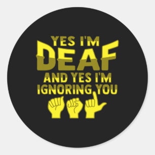 Hand Gesture Deaf Hearing Loss Awareness 1 Classic Round Sticker