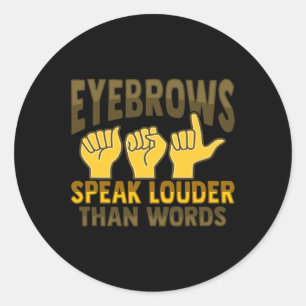 Hand Gesture Deaf Hearing Loss Awareness 5  Classic Round Sticker