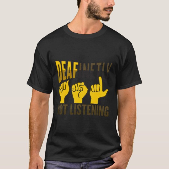 Hand Gesture Deaf Hearing Loss Awareness 7  T-Shirt (Front)