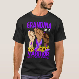 Hand Grandma Of A Warrior Migraine Headache Awaren T-Shirt