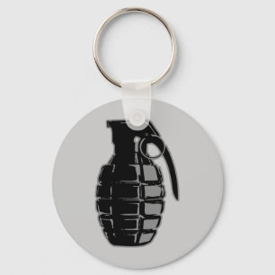 Hand Grenade - gray Keychain