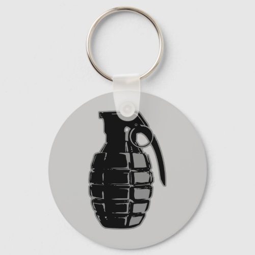 Hand Grenade _ gray Keychain