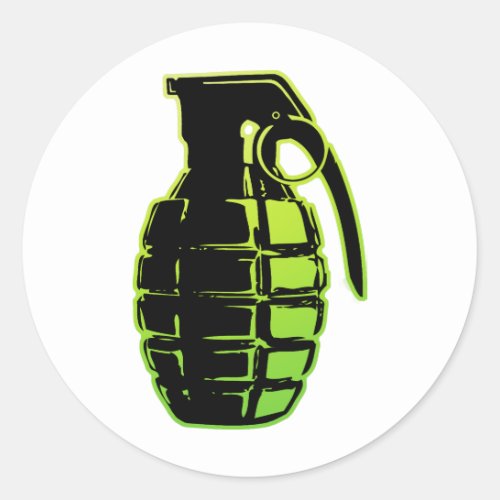 Hand Grenade _ green Classic Round Sticker