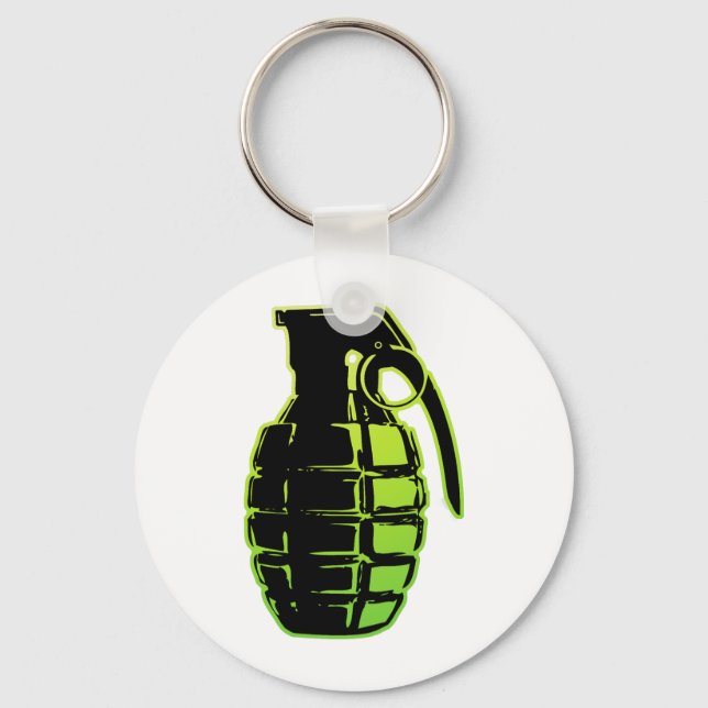 Hand Grenade - green Keychain (Front)