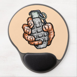 Hand Grenade In Comics Style Gel Mouse Pad